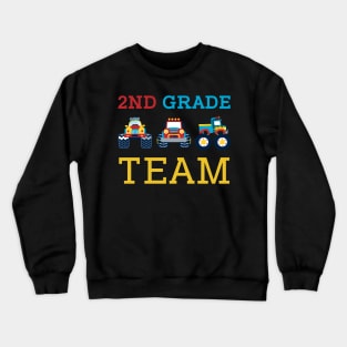 Monster Truck Team 2nd Grade Back To School Teacher Student Crewneck Sweatshirt